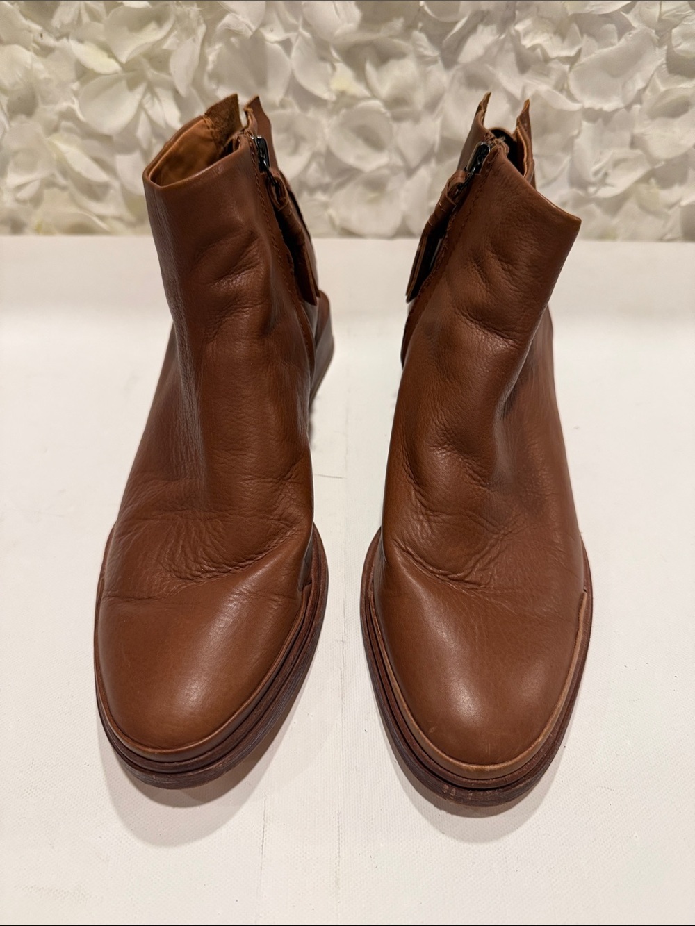 SARTO By Franco Sarto Cognac Leather Ankle Boots